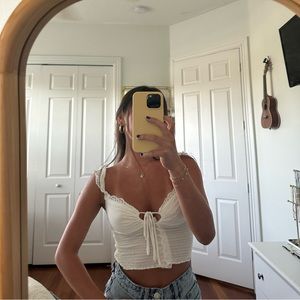 Princess Polly- White Crop Tank